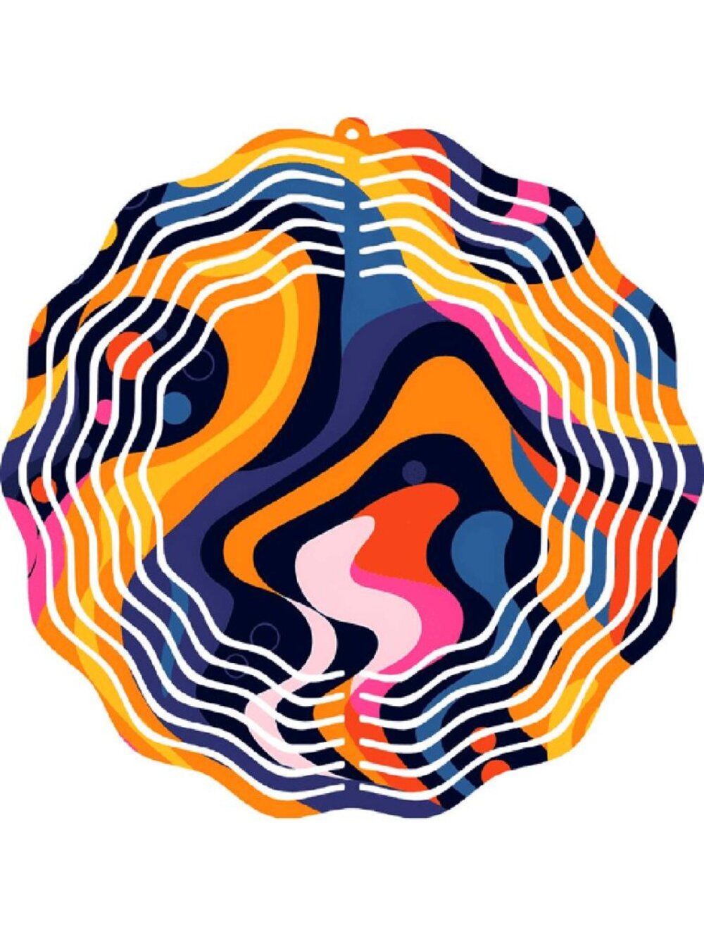 Psychedlic Metal Wind Spinner Round 10"